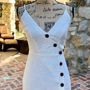 UO Amber Button-Down Midi Linen Dress - Like New